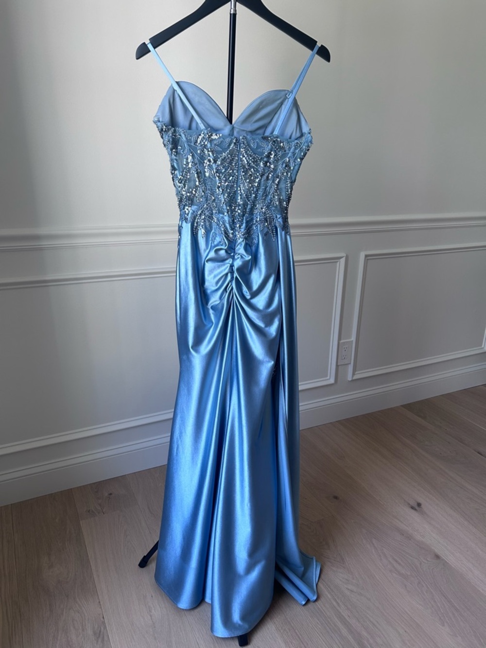 Blue Satin DRESS / BRIDESMAID DRESS / EVENING DRESS - Picture 4 of 10